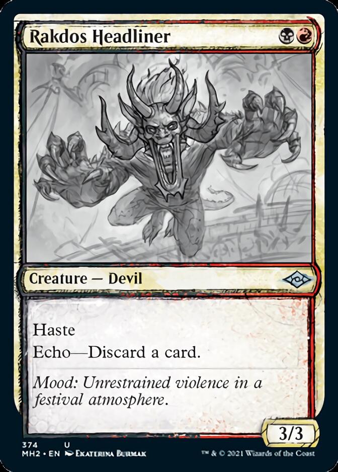 Rakdos Headliner (Sketch) [Modern Horizons 2] | Jomio and Rueliete's Cards and Comics