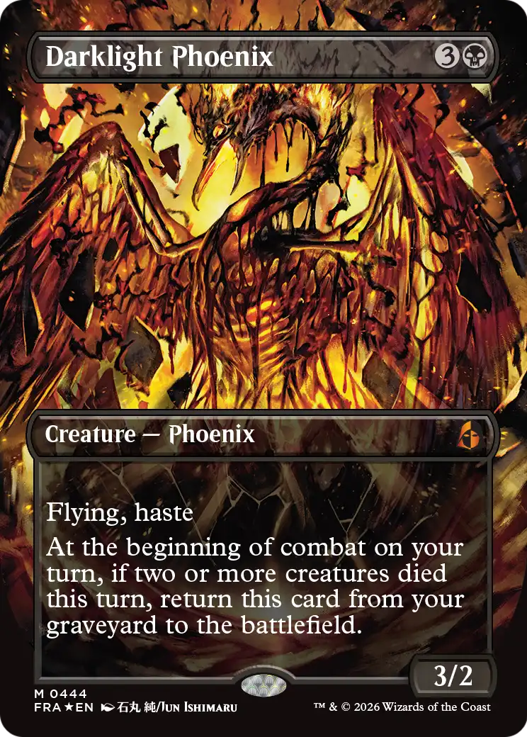 Darklight Phoenix (Borderless) (0444) [Reality Fracture] | Jomio and Rueliete's Cards and Comics