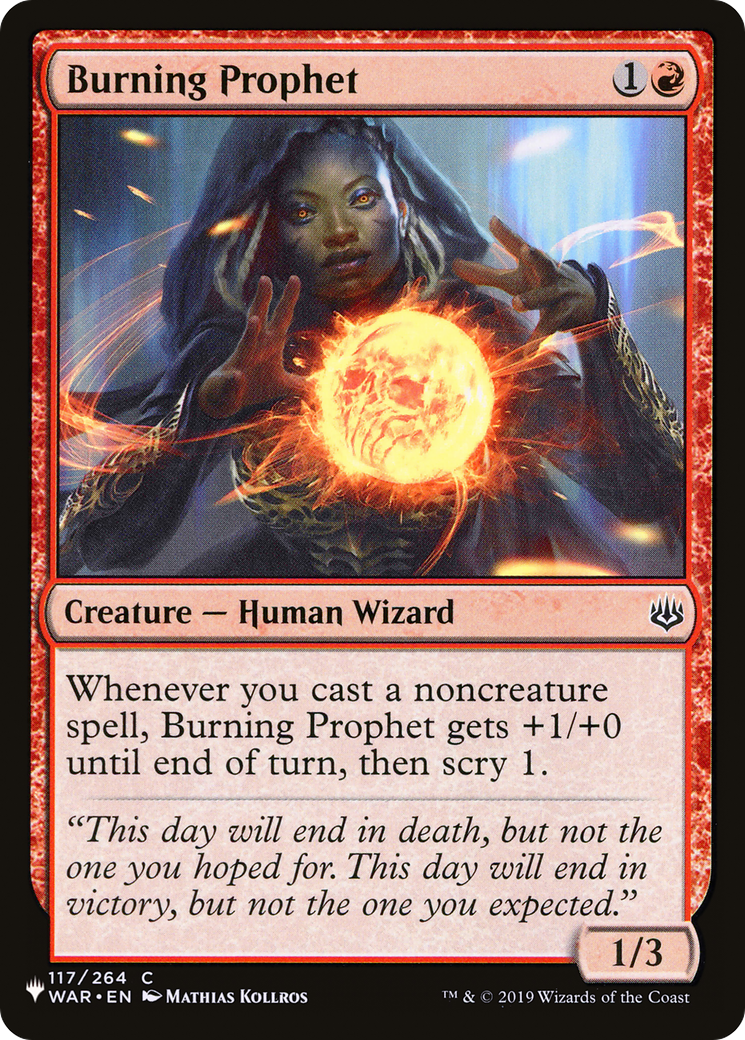 Burning Prophet [The List] | Jomio and Rueliete's Cards and Comics