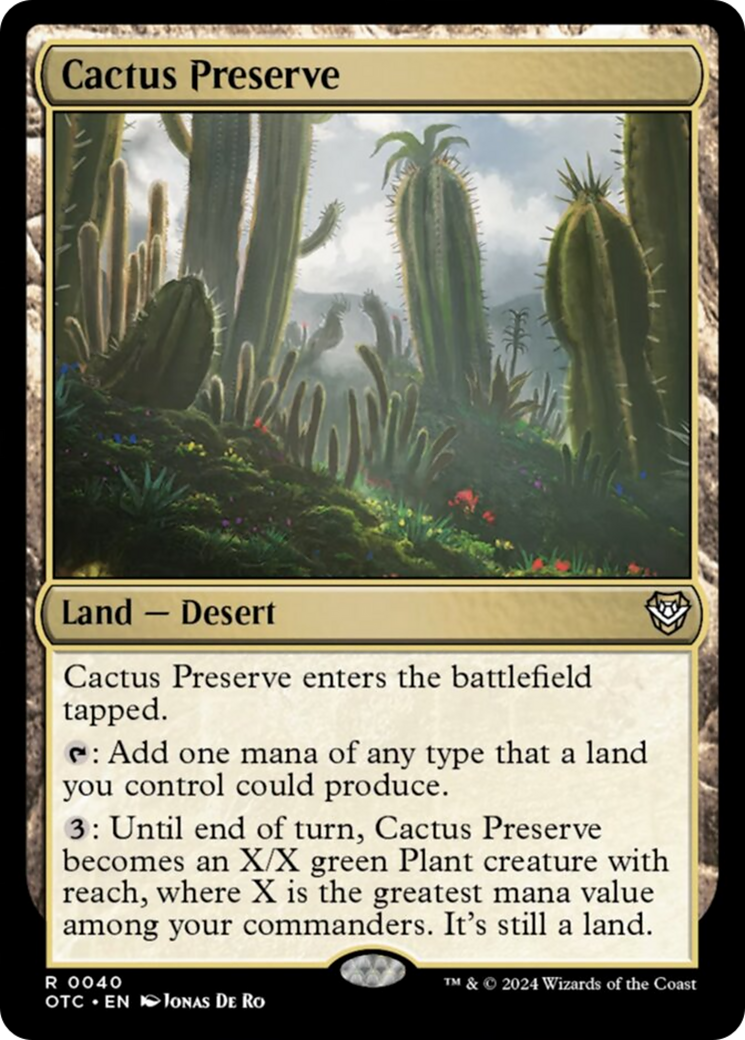 Cactus Preserve [Outlaws of Thunder Junction Commander] | Jomio and Rueliete's Cards and Comics
