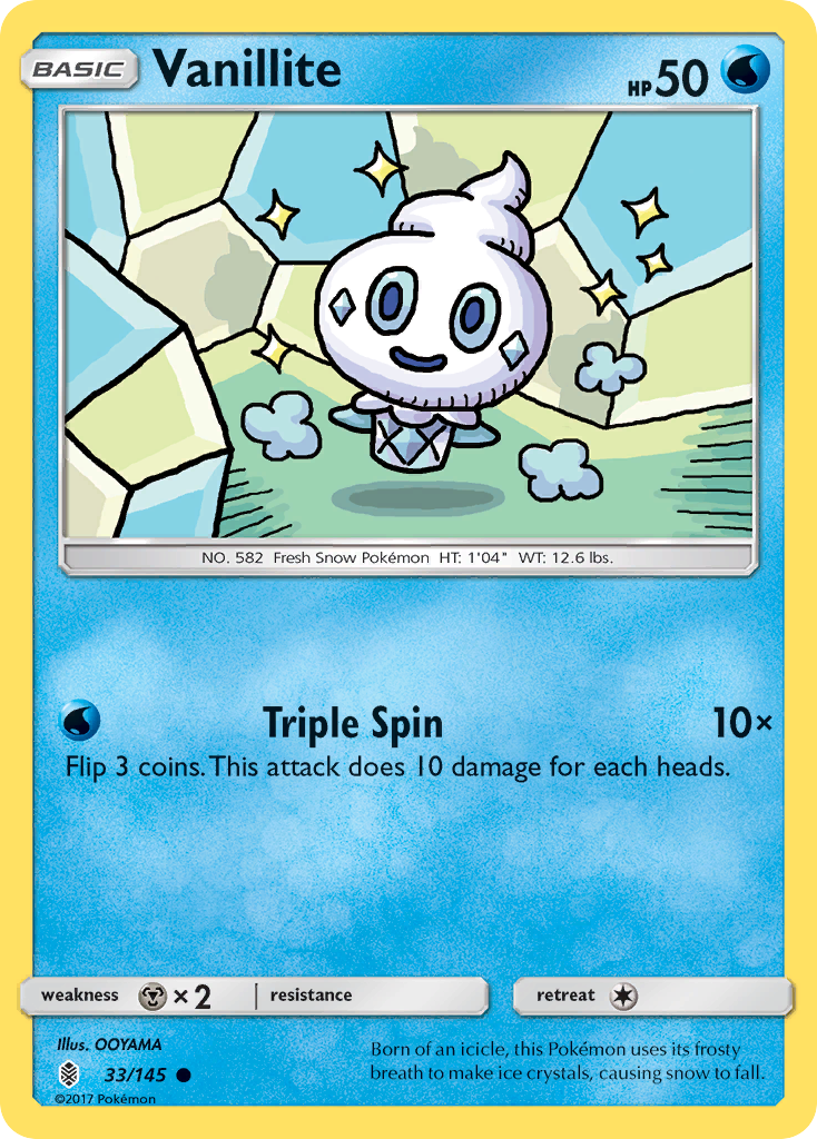 Vanillite (33/145) [Sun & Moon: Guardians Rising] | Jomio and Rueliete's Cards and Comics