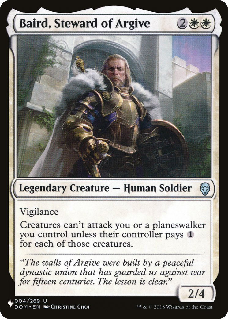 Baird, Steward of Argive [The List] | Jomio and Rueliete's Cards and Comics