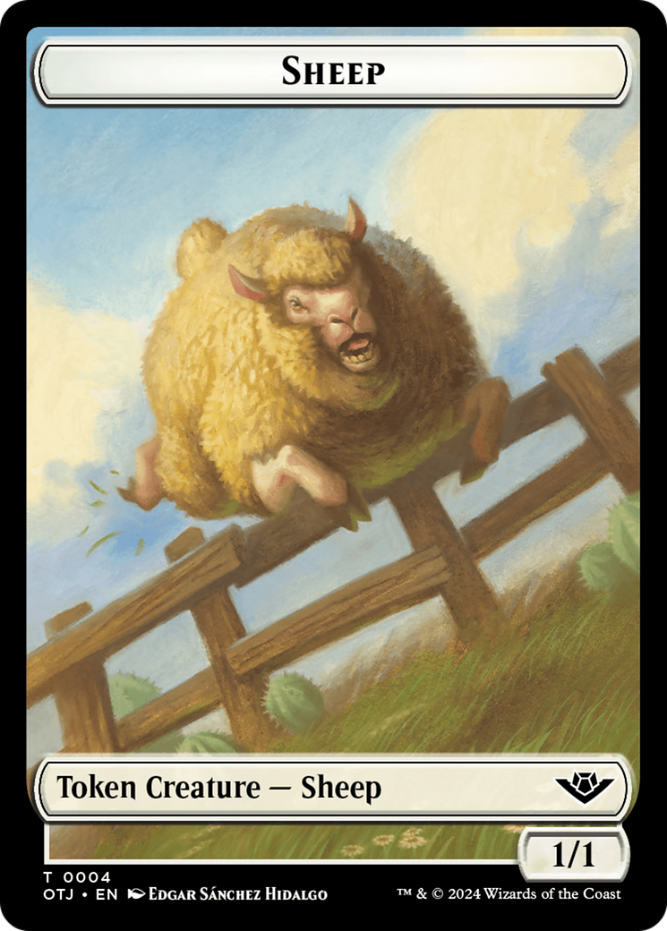 Treasure // Sheep Double-Sided Token [Outlaws of Thunder Junction Tokens] | Jomio and Rueliete's Cards and Comics