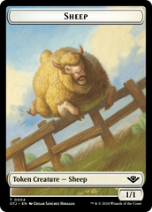 Sheep // Plot Double-Sided Token [Outlaws of Thunder Junction Tokens] | Jomio and Rueliete's Cards and Comics