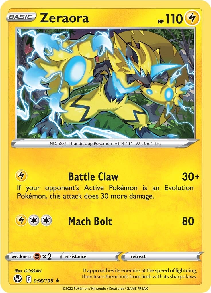Zeraora (056/195) [Sword & Shield: Silver Tempest] | Jomio and Rueliete's Cards and Comics