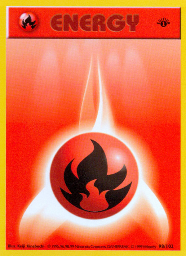 Fire Energy (98/102) (Shadowless) [Base Set 1st Edition] | Jomio and Rueliete's Cards and Comics