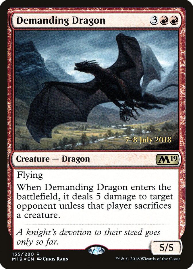 Demanding Dragon [Core Set 2019 Prerelease Promos] | Jomio and Rueliete's Cards and Comics