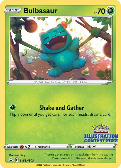 Bulbasaur (SWSH303) (Illustration Contest 2022) [Sword & Shield: Black Star Promos] | Jomio and Rueliete's Cards and Comics
