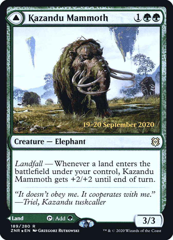 Kazandu Mammoth // Kazandu Valley [Zendikar Rising Prerelease Promos] | Jomio and Rueliete's Cards and Comics