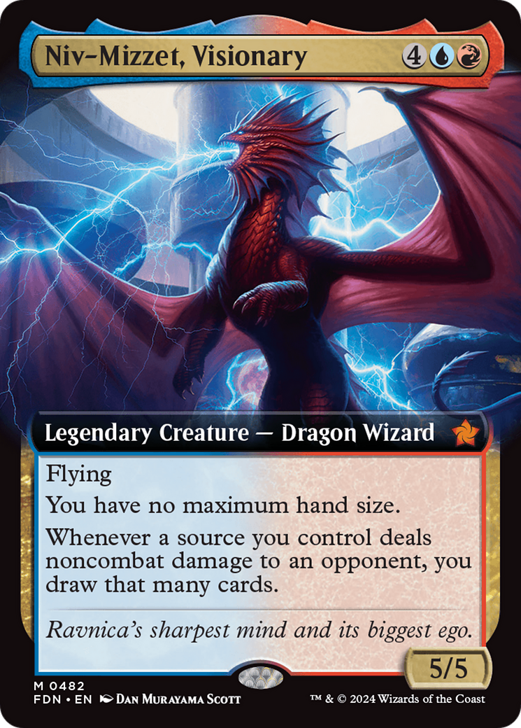 Niv-Mizzet, Visionary (Extended Art) [Foundations] | Jomio and Rueliete's Cards and Comics