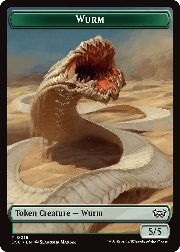 Wurm (0018) // Fractal Double-Sided Token [Duskmourn: House of Horror Commander Tokens] | Jomio and Rueliete's Cards and Comics