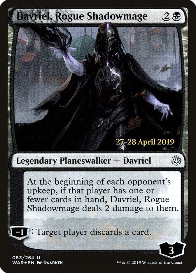 Davriel, Rogue Shadowmage [War of the Spark Prerelease Promos] | Jomio and Rueliete's Cards and Comics