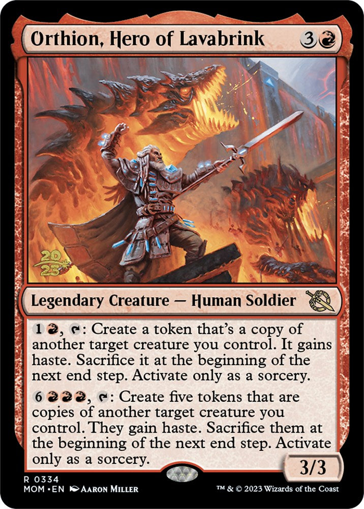 Orthion, Hero of Lavabrink [March of the Machine Prerelease Promos] | Jomio and Rueliete's Cards and Comics