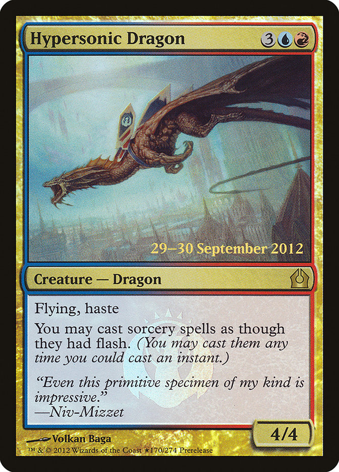 Hypersonic Dragon [Return to Ravnica Prerelease Promos] | Jomio and Rueliete's Cards and Comics
