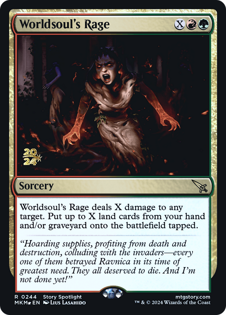 Worldsoul's Rage [Murders at Karlov Manor Prerelease Promos] | Jomio and Rueliete's Cards and Comics