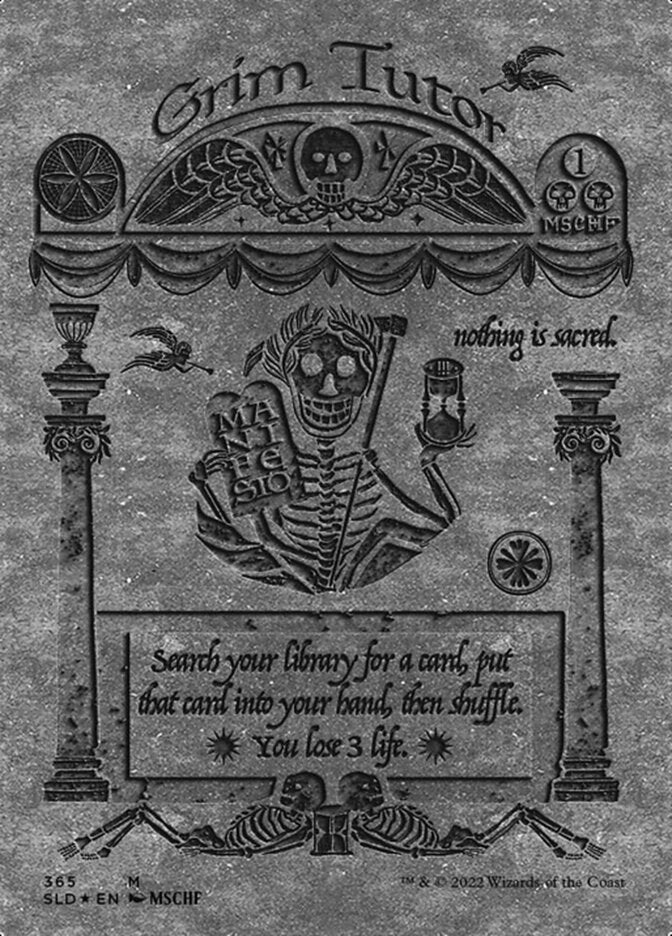 Grim Tutor (Borderless) (Foil Etched) [Secret Lair Drop Series] | Jomio and Rueliete's Cards and Comics