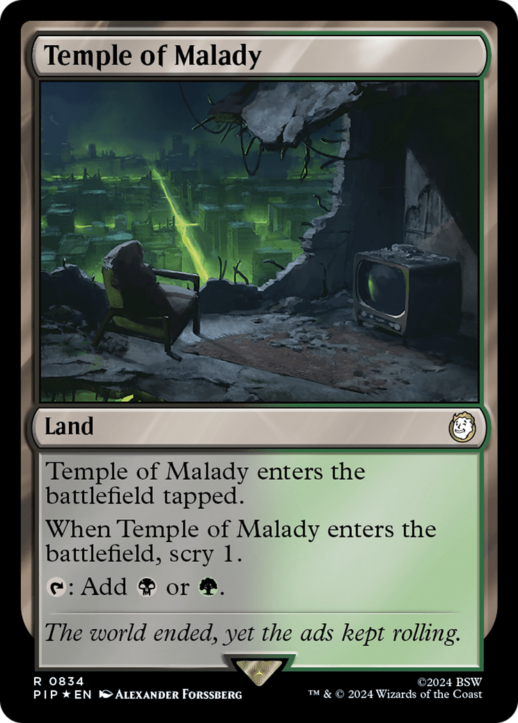 Temple of Malady (Surge Foil) [Fallout] | Jomio and Rueliete's Cards and Comics