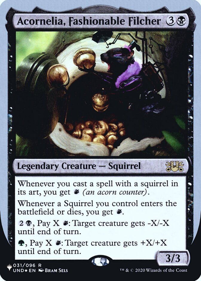 Acornelia, Fashionable Filcher (Unfinity Foil Edition) [The List] | Jomio and Rueliete's Cards and Comics