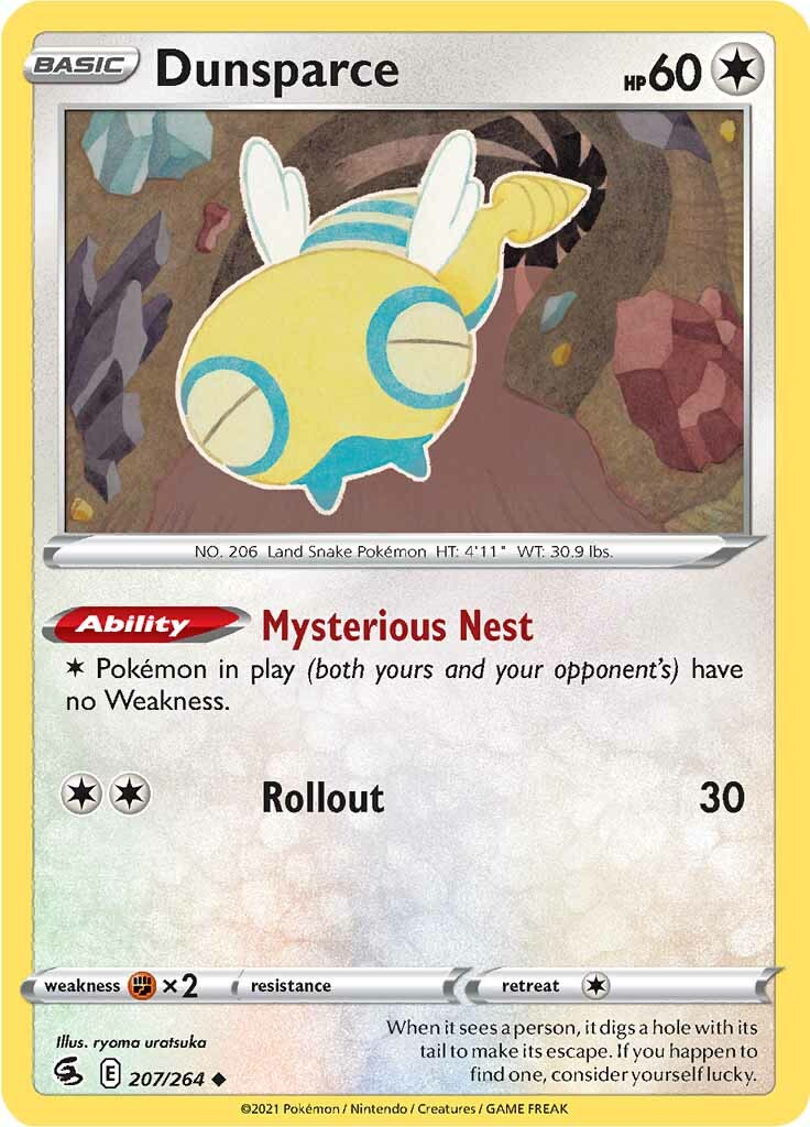 Dunsparce (207/264) [Sword & Shield: Fusion Strike] | Jomio and Rueliete's Cards and Comics