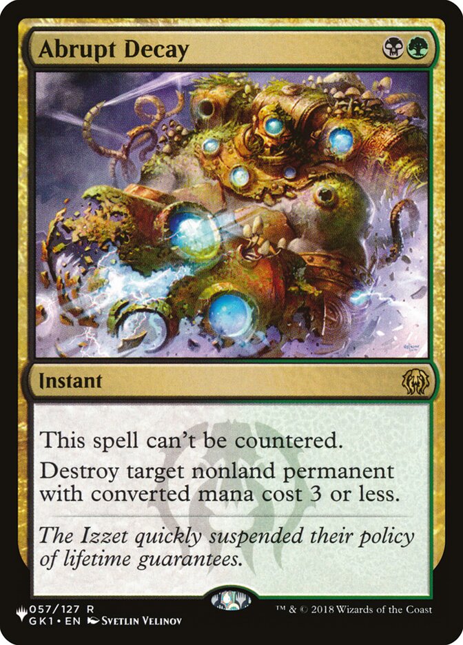 Abrupt Decay [The List] | Jomio and Rueliete's Cards and Comics