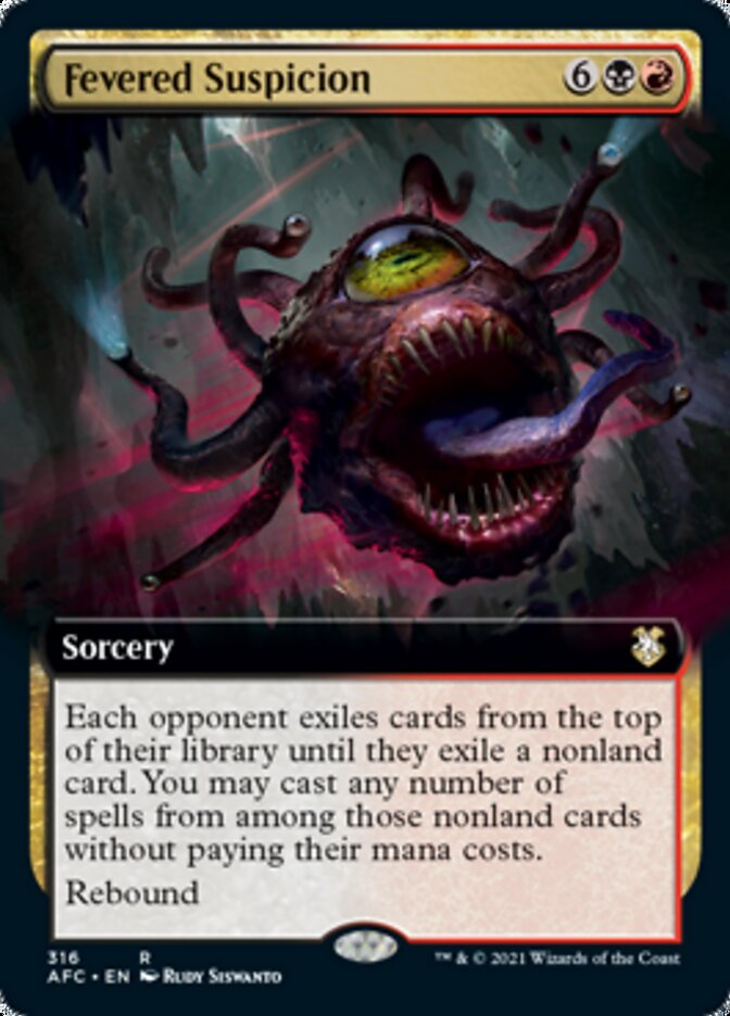 Fevered Suspicion (Extended Art) [Dungeons & Dragons: Adventures in the Forgotten Realms Commander] | Jomio and Rueliete's Cards and Comics