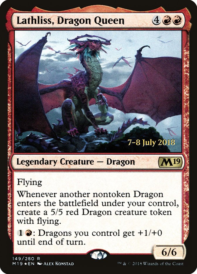 Lathliss, Dragon Queen [Core Set 2019 Prerelease Promos] | Jomio and Rueliete's Cards and Comics
