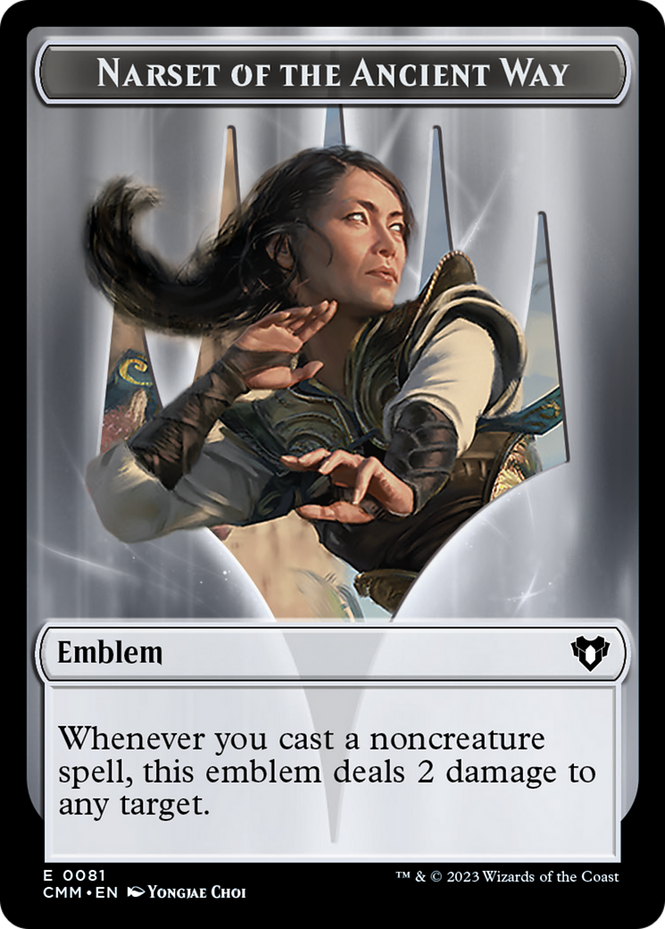 Narset of the Ancient Way Emblem // Wizard Double-Sided Token [Commander Masters Tokens] | Jomio and Rueliete's Cards and Comics
