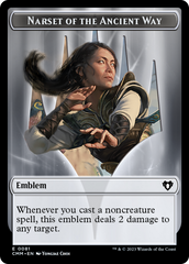Narset of the Ancient Way Emblem // Wizard Double-Sided Token [Commander Masters Tokens] | Jomio and Rueliete's Cards and Comics