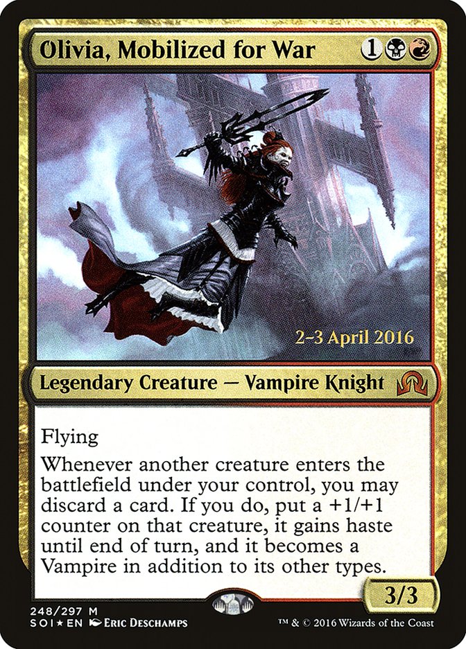 Olivia, Mobilized for War [Shadows over Innistrad Prerelease Promos] | Jomio and Rueliete's Cards and Comics