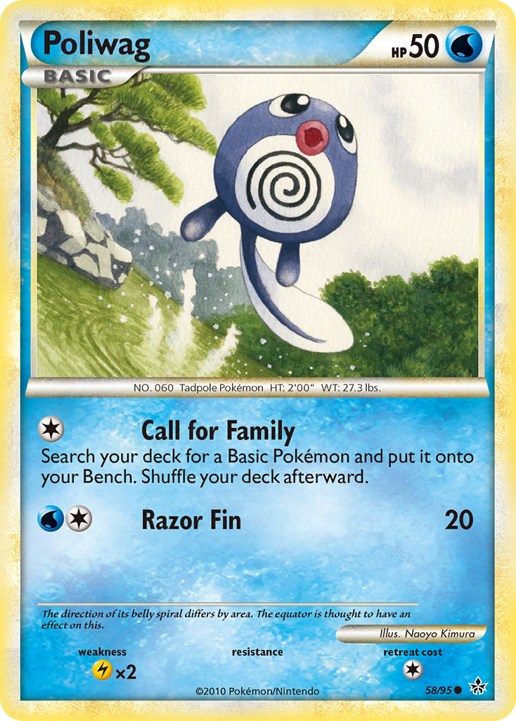 Poliwag (58/95) [HeartGold & SoulSilver: Unleashed] | Jomio and Rueliete's Cards and Comics