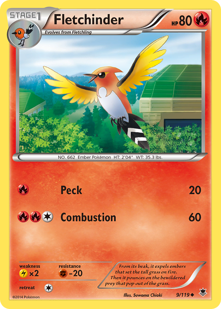 Fletchinder (9/119) [XY: Phantom Forces] | Jomio and Rueliete's Cards and Comics
