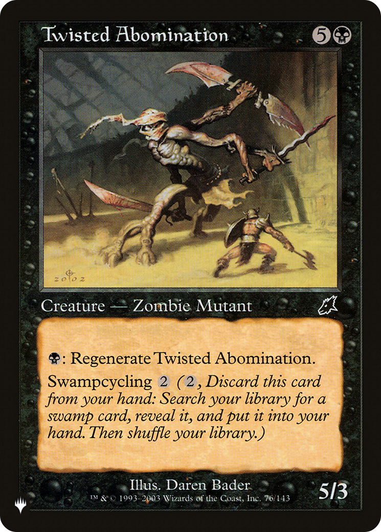 Twisted Abomination [The List] | Jomio and Rueliete's Cards and Comics
