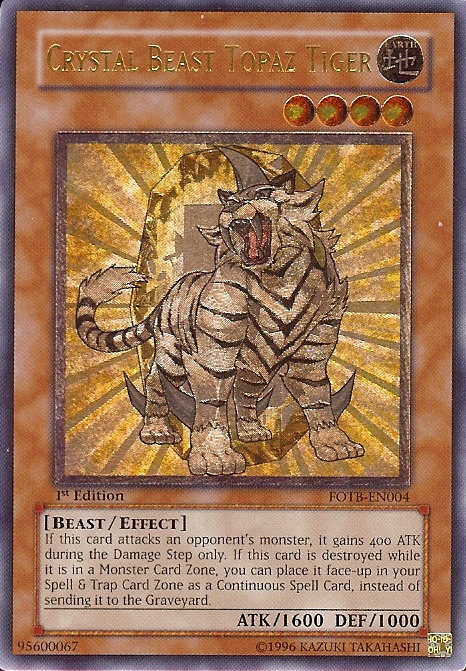 Crystal Beast Topaz Tiger [FOTB-EN004] Ultimate Rare | Jomio and Rueliete's Cards and Comics