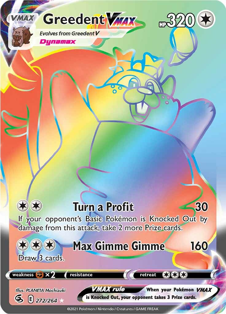 Greedent VMAX (272/264) [Sword & Shield: Fusion Strike] | Jomio and Rueliete's Cards and Comics