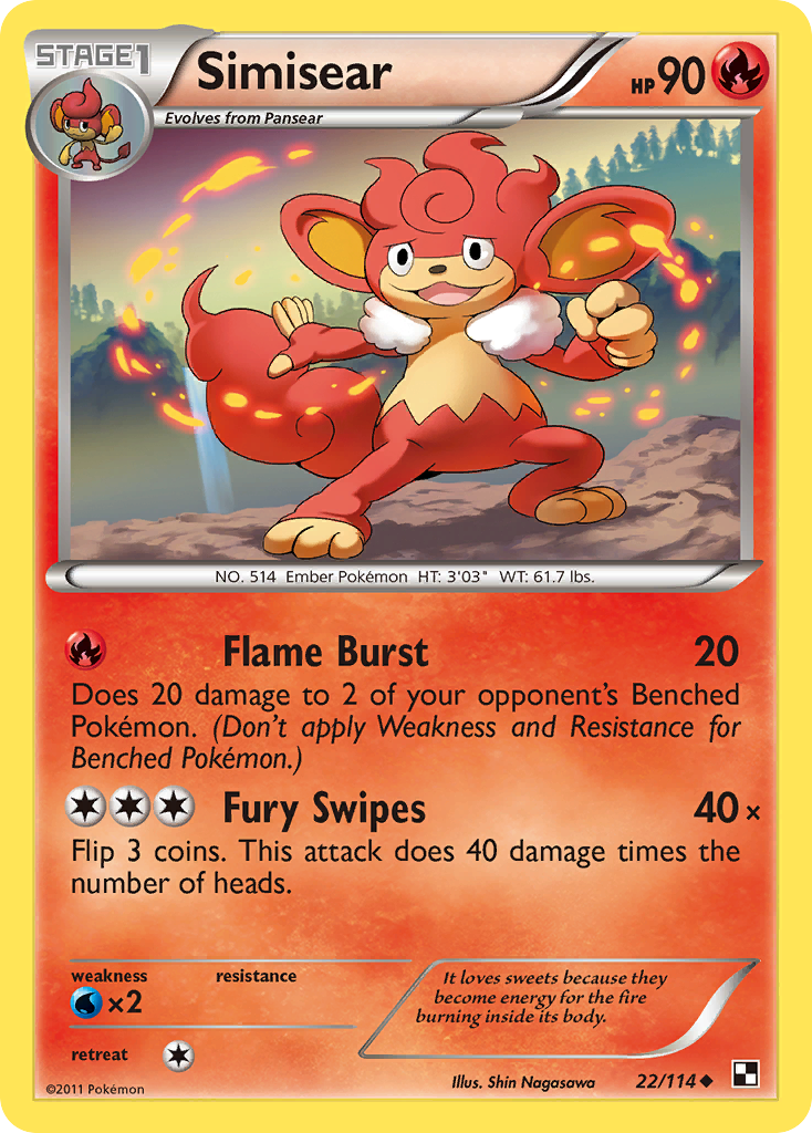 Simisear (22/114) [Black & White: Base Set] | Jomio and Rueliete's Cards and Comics