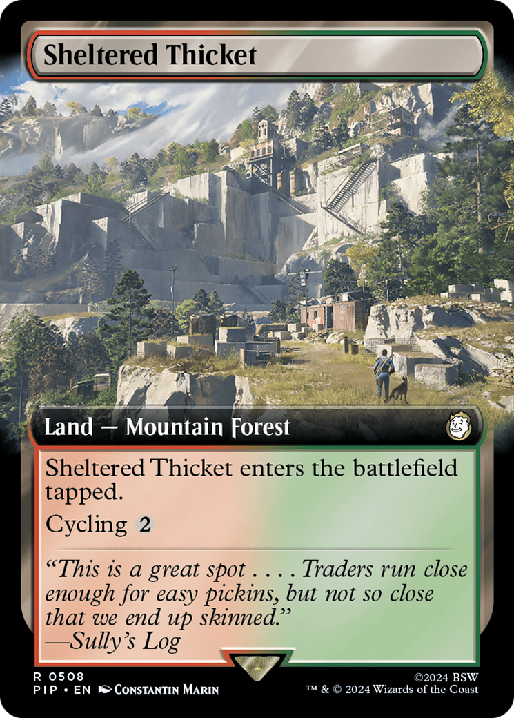 Sheltered Thicket (Extended Art) [Fallout] | Jomio and Rueliete's Cards and Comics
