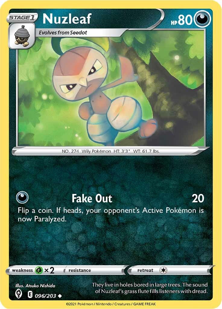Nuzleaf (096/203) [Sword & Shield: Evolving Skies] | Jomio and Rueliete's Cards and Comics