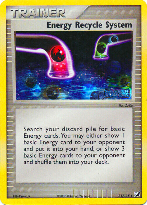 Energy Recycle System (81/115) (Stamped) [EX: Unseen Forces] | Jomio and Rueliete's Cards and Comics