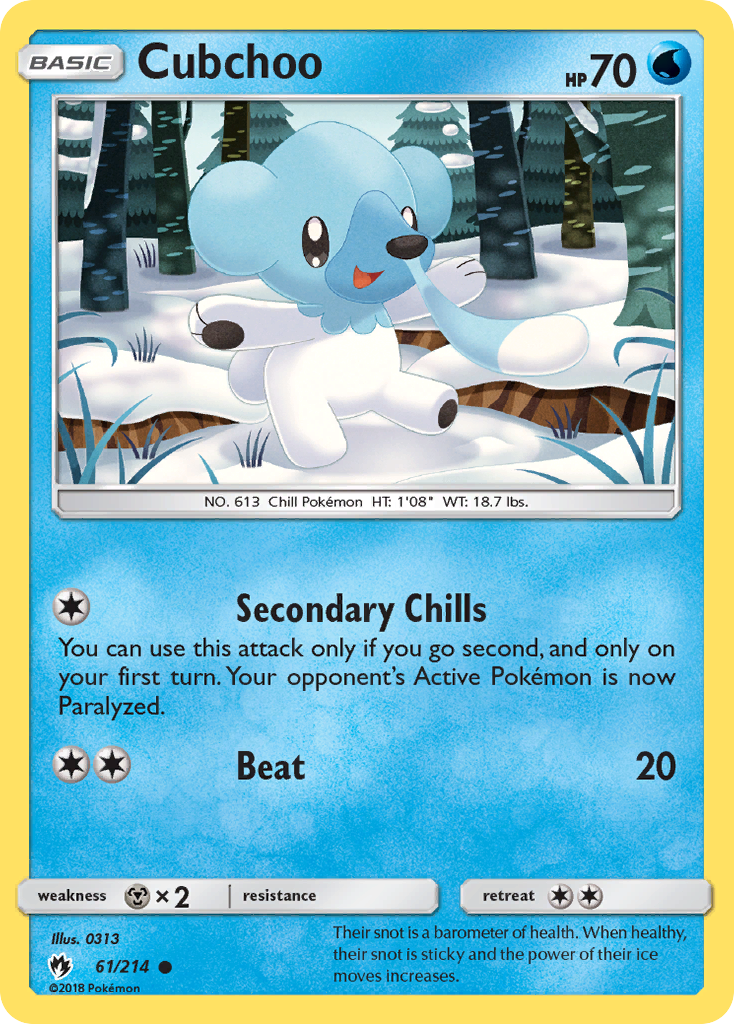 Cubchoo (61/214) [Sun & Moon: Lost Thunder] | Jomio and Rueliete's Cards and Comics