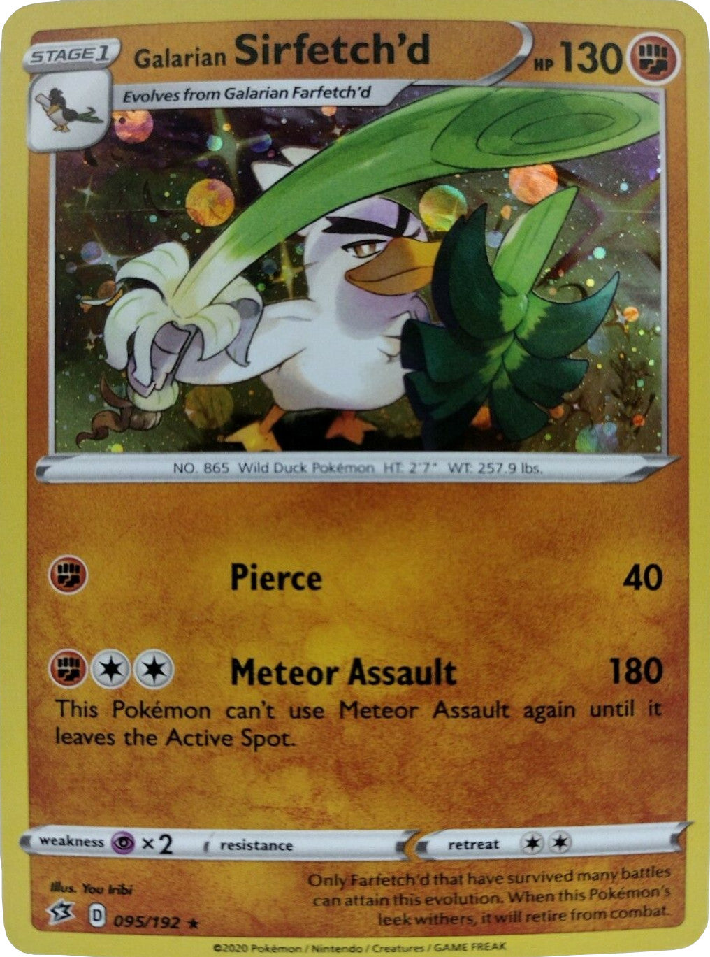 Galarian Sirfetch'd (095/192) (Cosmos Holo) [Sword & Shield: Rebel Clash] | Jomio and Rueliete's Cards and Comics