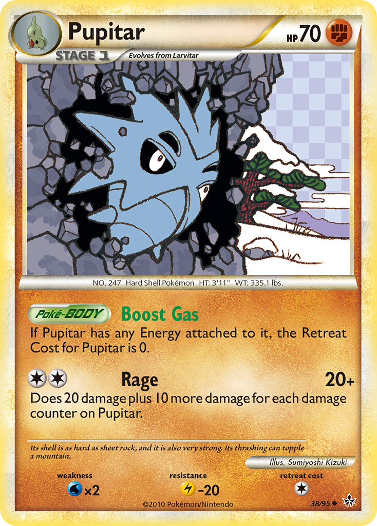 Pupitar (38/95) [HeartGold & SoulSilver: Unleashed] | Jomio and Rueliete's Cards and Comics