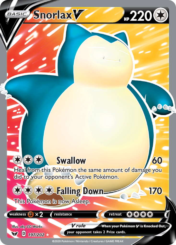Snorlax V (197/202) [Sword & Shield: Base Set] | Jomio and Rueliete's Cards and Comics