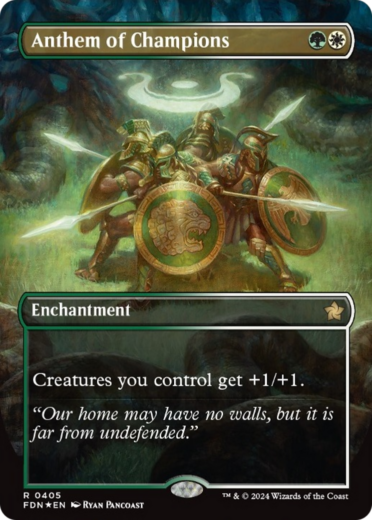 Anthem of Champions (Borderless Mana Foil) [Foundations] | Jomio and Rueliete's Cards and Comics