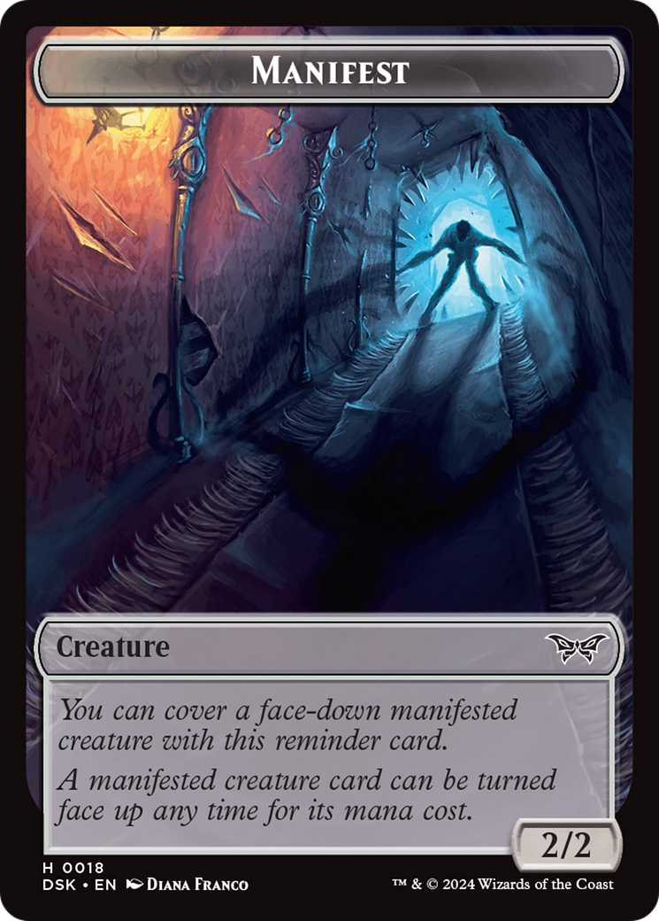 Emblem - Kaito, Bane of Nightmares // Manifest Double-Sided Token [Duskmourn: House of Horror Tokens] | Jomio and Rueliete's Cards and Comics