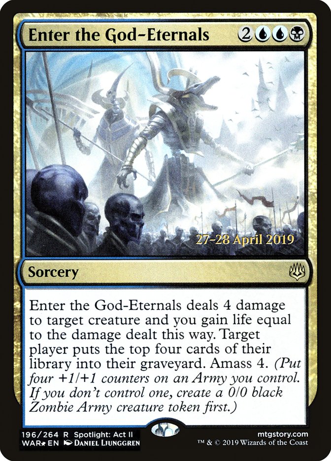 Enter the God-Eternals [War of the Spark Prerelease Promos] | Jomio and Rueliete's Cards and Comics