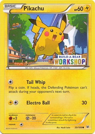 Pikachu (20/108) (Build A Bear Workshop Exclusive) [Miscellaneous Cards] | Jomio and Rueliete's Cards and Comics