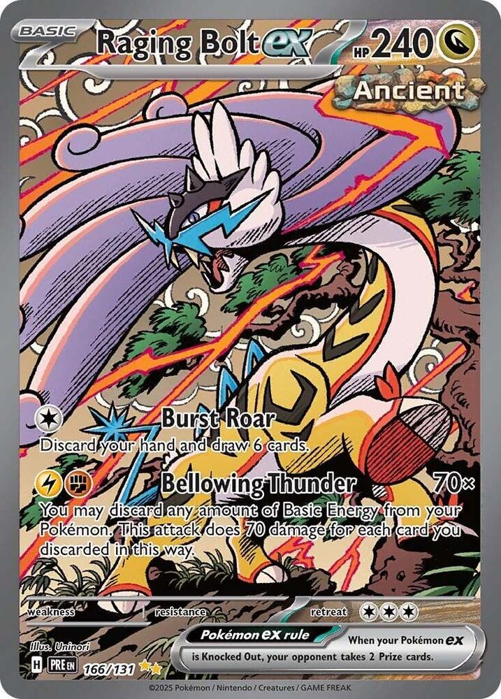 Raging Bolt ex (166/131) [Scarlet & Violet: Prismatic Evolutions] | Jomio and Rueliete's Cards and Comics