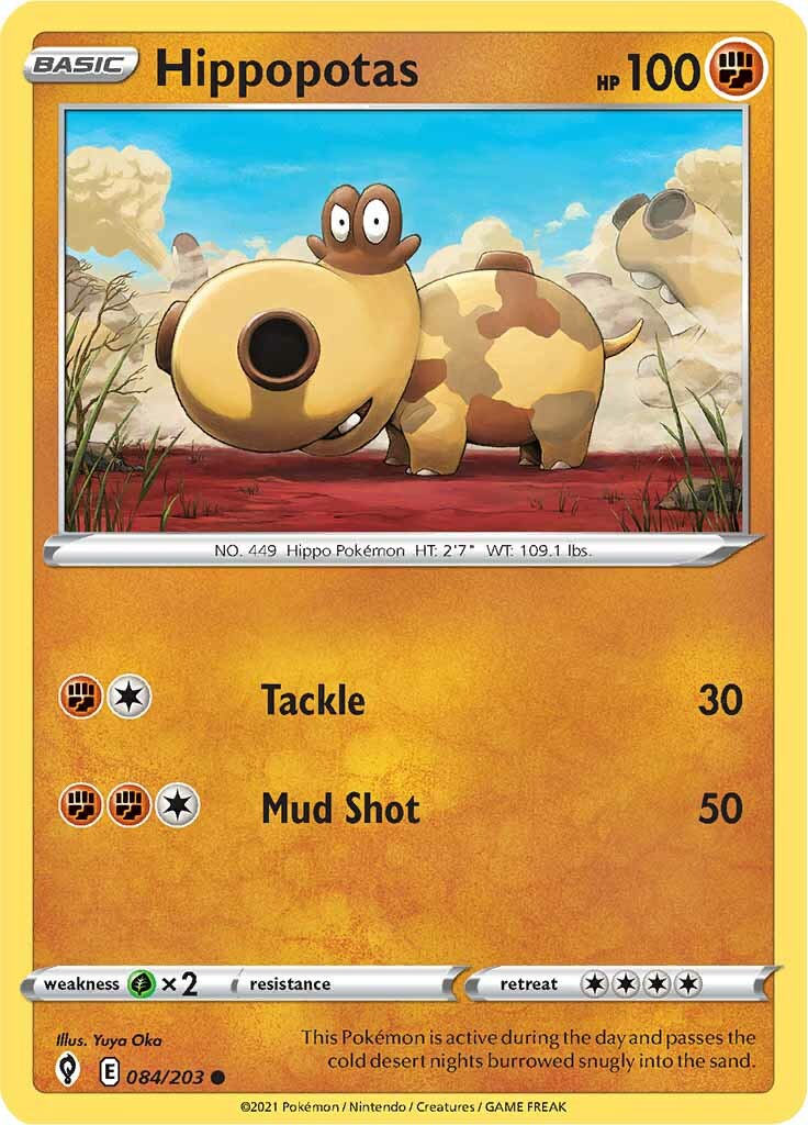 Hippopotas (084/203) [Sword & Shield: Evolving Skies] | Jomio and Rueliete's Cards and Comics