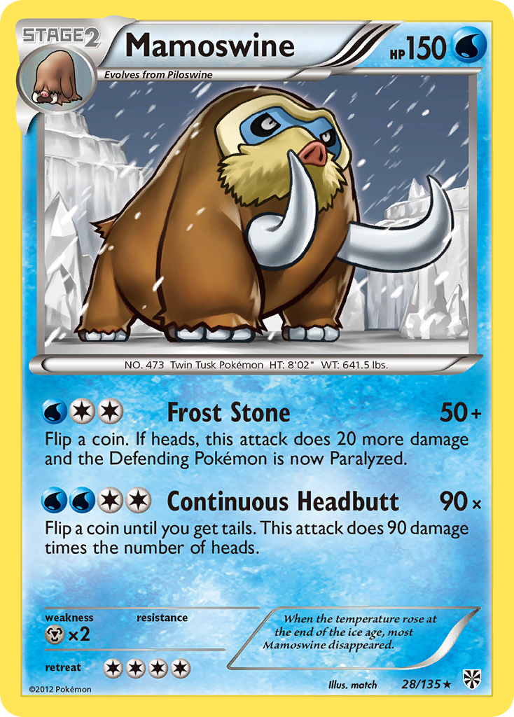 Mamoswine (28/135) [Black & White: Plasma Storm] | Jomio and Rueliete's Cards and Comics