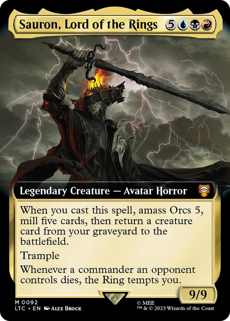 Sauron, Lord of the Rings (Extended Art) [The Lord of the Rings: Tales of Middle-Earth Commander] | Jomio and Rueliete's Cards and Comics